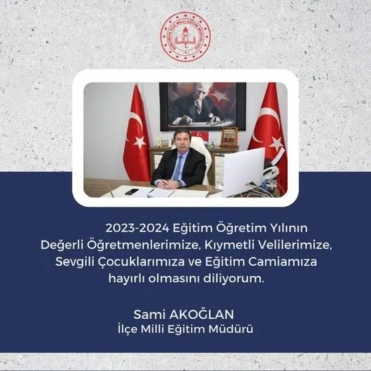 2023-2024 EĞİTİM VE ÖĞRETİM YILI 11 EYLÜL PAZARTESİ GÜNÜ BAŞLADI